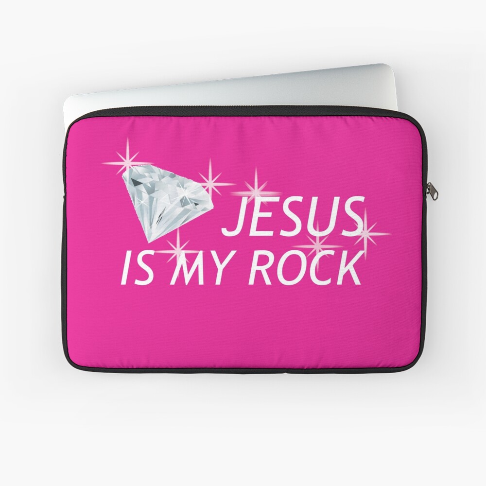 Jesus is My Rock Pink Laptop Sleeve