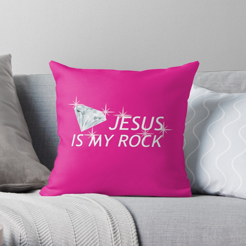 Jesus is My Rock Throw Pillow